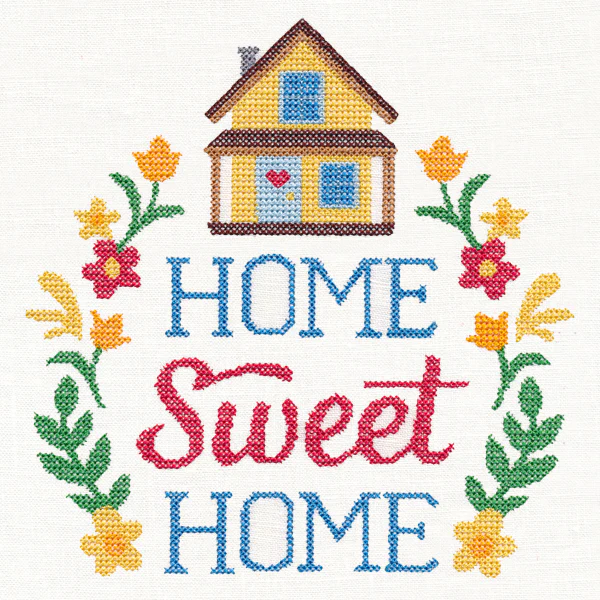 Home Sweet Home Wreath (Cross Stitch) - Image 2