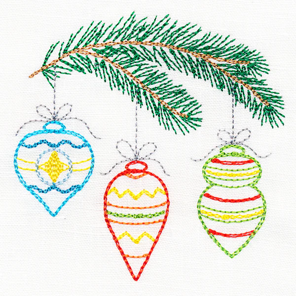 Homespun Pine Bough and Ornaments - Image 5