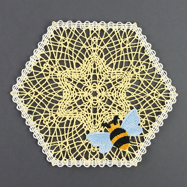 Honeycomb and Bee Doily (Battenburg Lace)