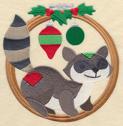 Hoop It Up Christmas Raccoon - Image 2