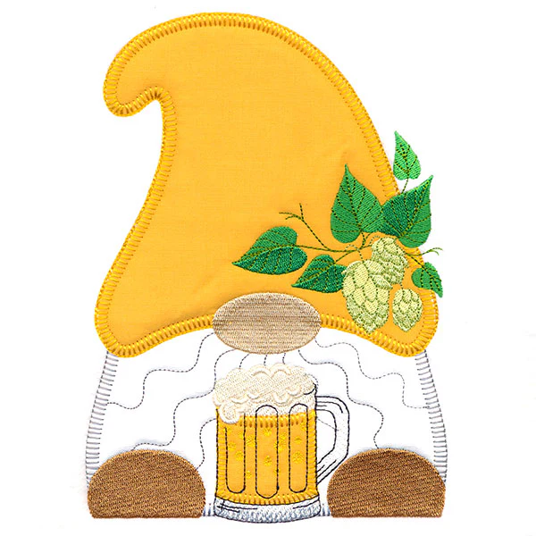 Hoppy Beer Day Gnome (Heirloom Applique) - Image 2