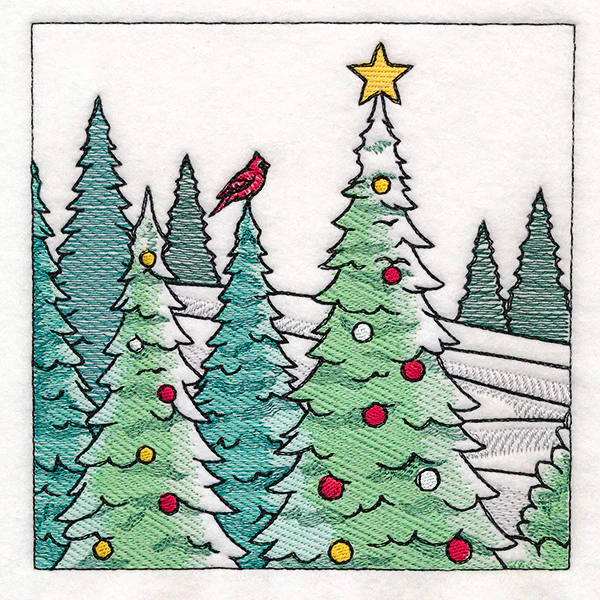 Horse Drawn Sleigh Christmas Scene Panel 1 - Image 5