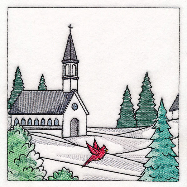 Horse Drawn Sleigh Christmas Scene Panel 2