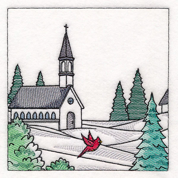 Horse Drawn Sleigh Christmas Scene Panel 2 - Image 5