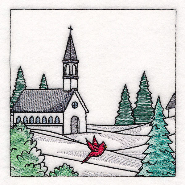 Horse Drawn Sleigh Christmas Scene Panel 2 - Image 7