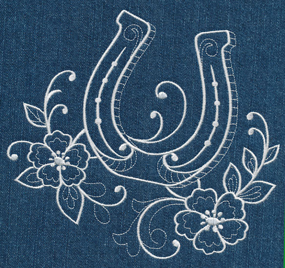 Horseshoe and Flowers (Whitework) - Image 6