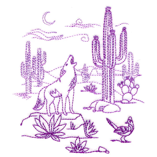 Howling Coyote Desert Scene - Image 4