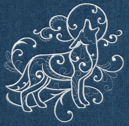 Howling Coyote (Whitework) - Image 2