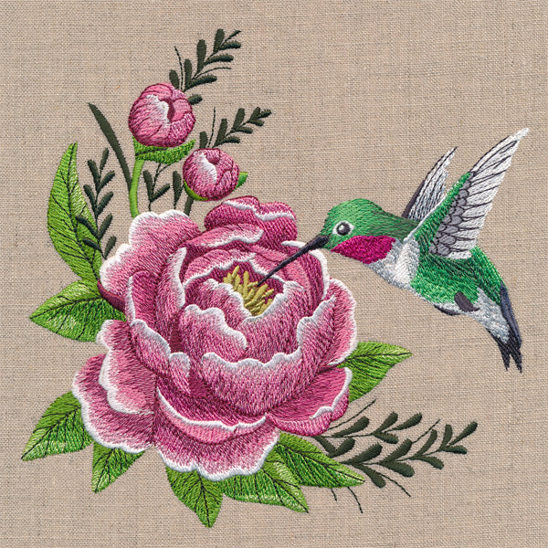 Hummingbird and Peony - Image 2