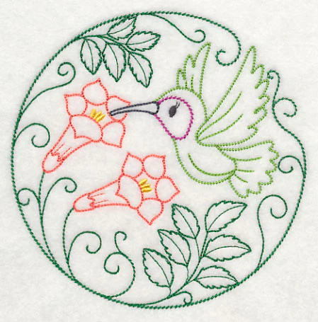 Hummingbird and Trumpet Vine (Vintage) - Image 3