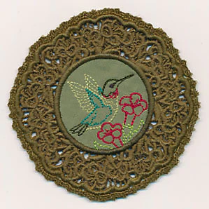 Hummingbird Fabric Doily (Lace) - Image 3