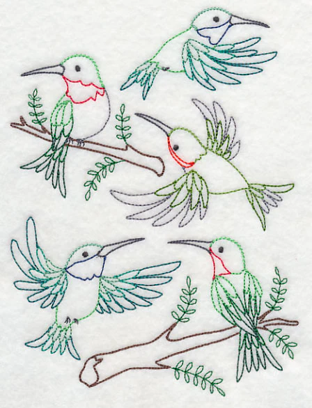 Hummingbirds' Fancy Flight (Vintage) - Image 2