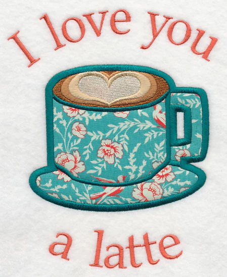 I Love You a Latte (Applique) - Image 3