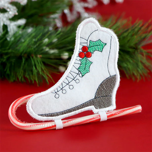 Ice Skate Candy Cane Holder (In-the-Hoop) - Image 3