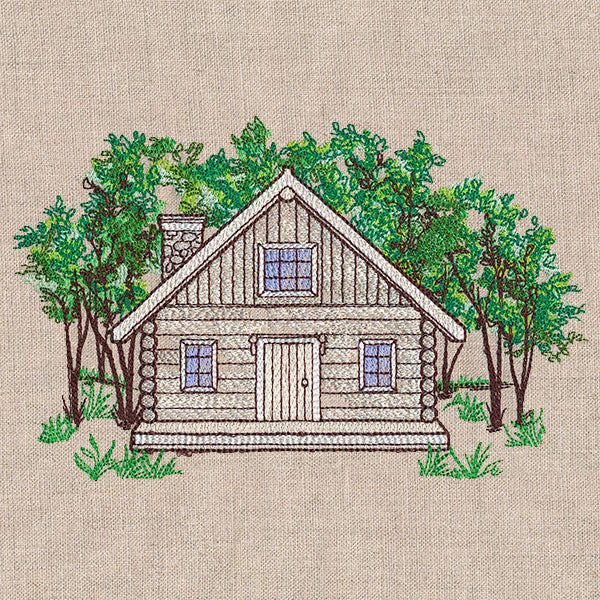 Idyllic Cabin in the Forest Scene - Image 3