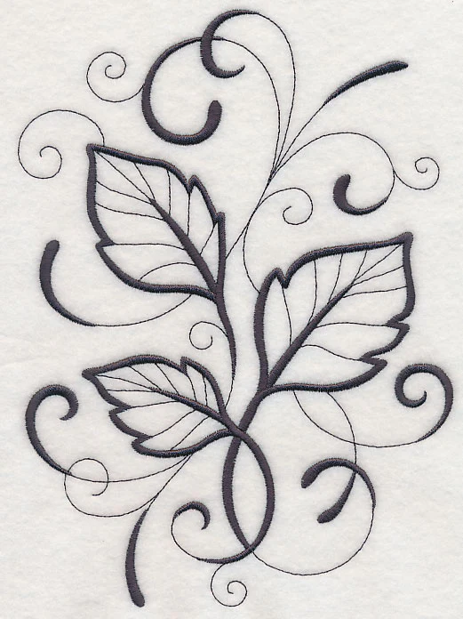 Inky Birch Leaves