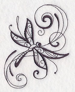 Inky Dragonfly and Swirls 1 - Image 3