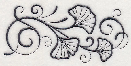 Inky Ginkgo Leaves Border - Image 4