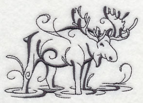 Inky Moose in Water - Image 3