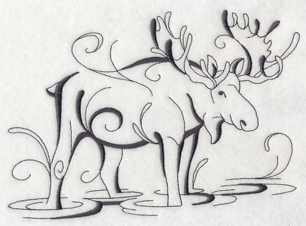 Inky Moose in Water - Image 4