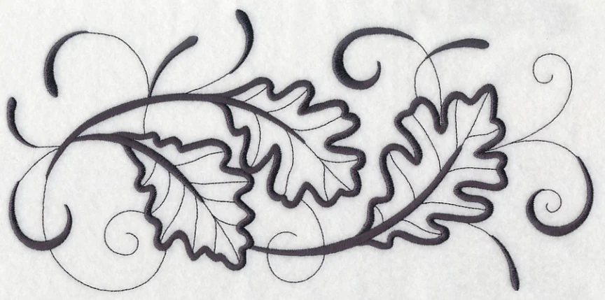 Inky Oak Leaves Border - Image 6