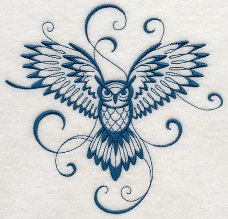 Inky Owl in Flight - Image 3
