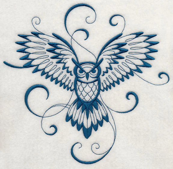 Inky Owl in Flight - Image 6