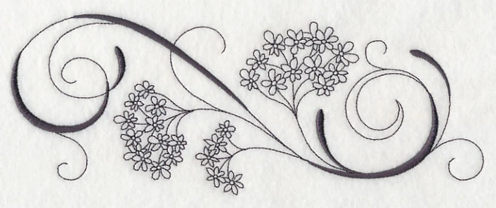 Inky Queen Anne's Lace Border
