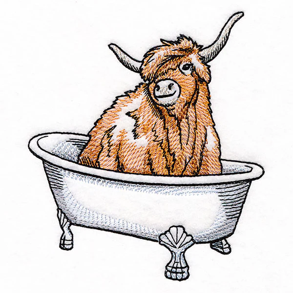 Into the Bathtub Highland Cow - Image 5