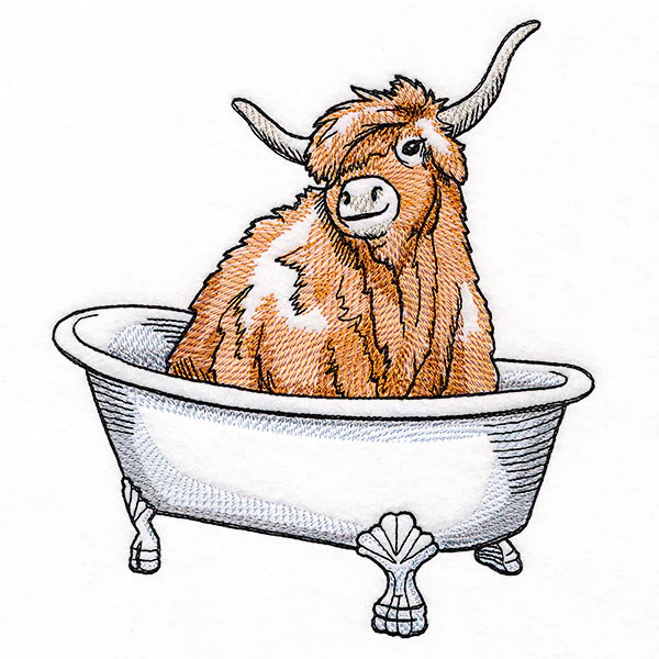 Into the Bathtub Highland Cow - Image 7