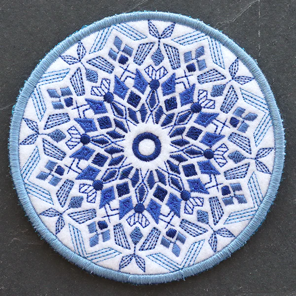 Into the Blue Kaleidoscope Coaster (In-the-Hoop)