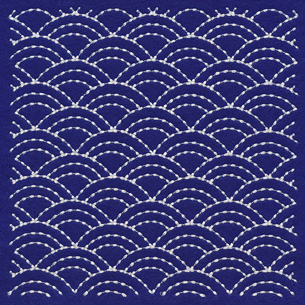 Intricate Waves Sashiko Quilting Square - Image 2