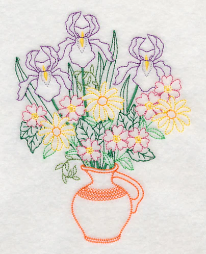 Iris and Daisy Bouquet (Vintage) - Image 3