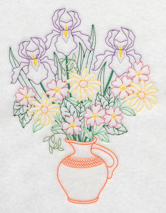 Iris and Daisy Bouquet (Vintage) - Image 4