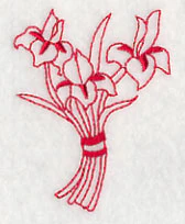 Iris Bouquet (Redwork) - Image 3