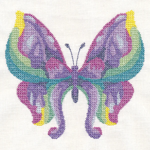 Iris Butterfly in Watercolor (Cross Stitch) - Image 2