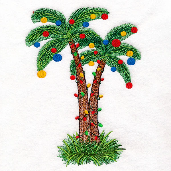 Island Christmas Palm Tree in Lights - Image 3