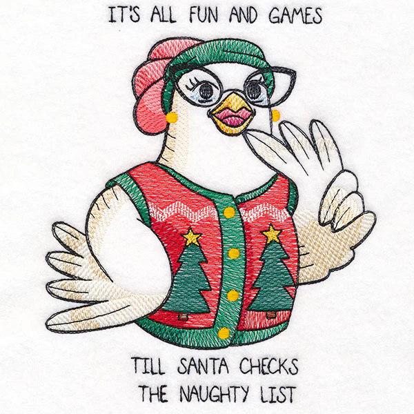 It's All Fun and Games Till Santa Checks the Naughty List Chicken - Image 2