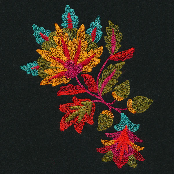 Jacobean Autumn Flower Spray (Thick Thread) - Image 2