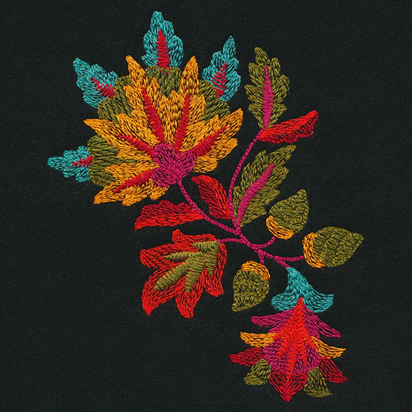Jacobean Autumn Flower Spray (Thick Thread) - Image 4