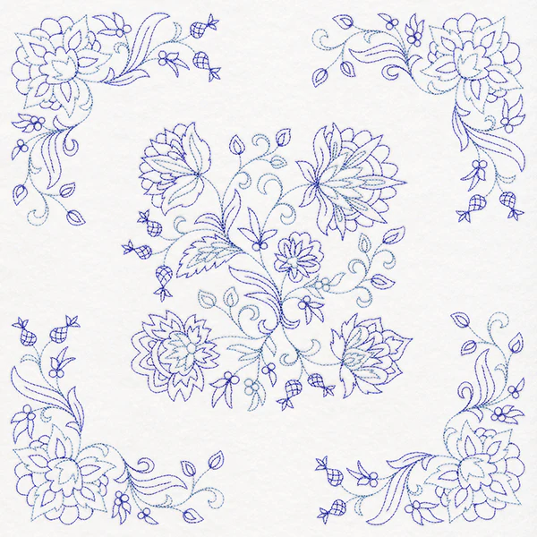 Jacobean Blooms Pillow Pair (Vintage)