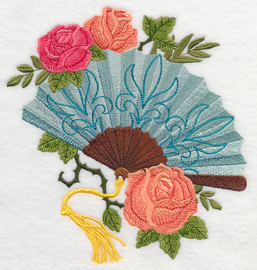 Jane's Fan with Roses - Image 2