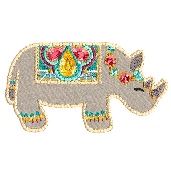 Jeweled Safari Rhino (Applique) - Image 3
