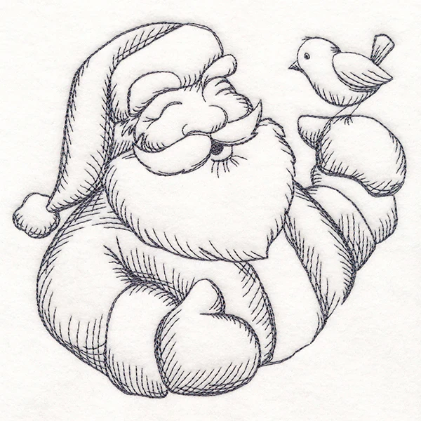Jolly Santa Etching - Image 2