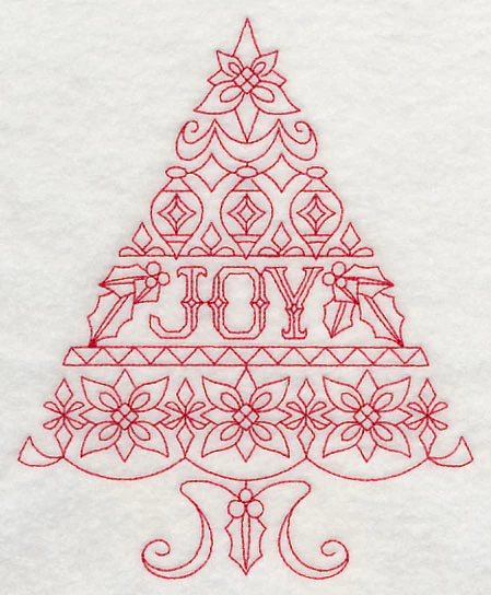 Joy Christmas Tree (Redwork) - Image 3