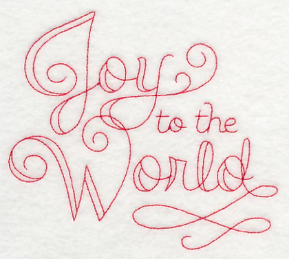 Joy to the World (Redwork) - Image 3