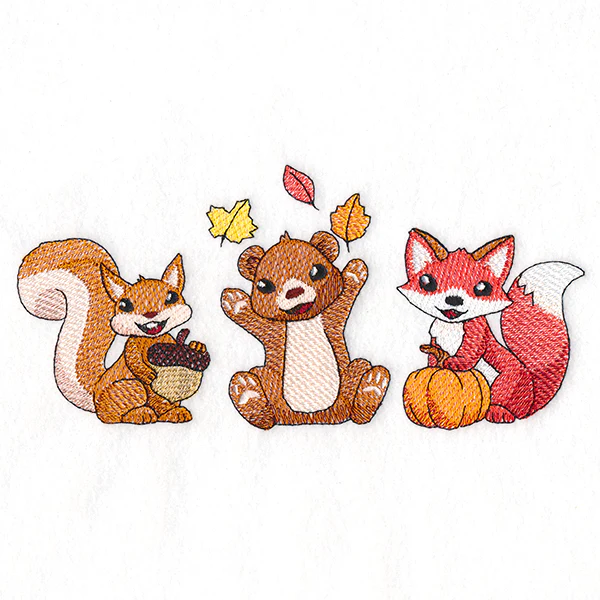 Joyful Autumn Animals Trio - Image 5