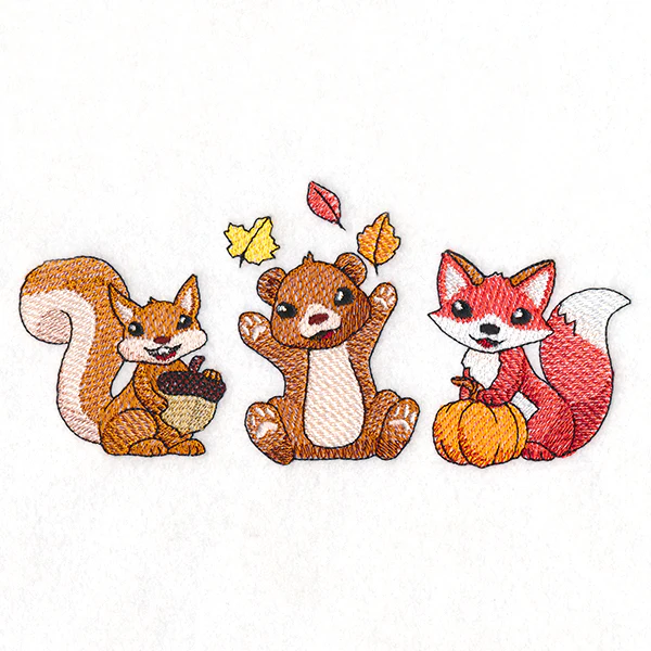 Joyful Autumn Animals Trio - Image 7
