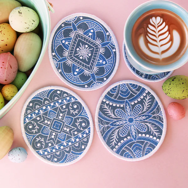 Kaleidoscope Easter Egg Coaster 2 (In-the-Hoop) - Image 3