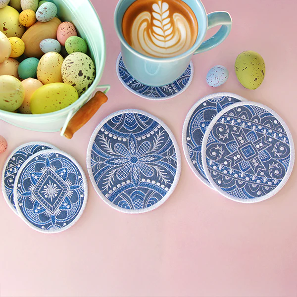 Kaleidoscope Easter Egg Coaster 2 (In-the-Hoop) - Image 5